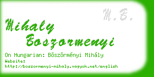 mihaly boszormenyi business card